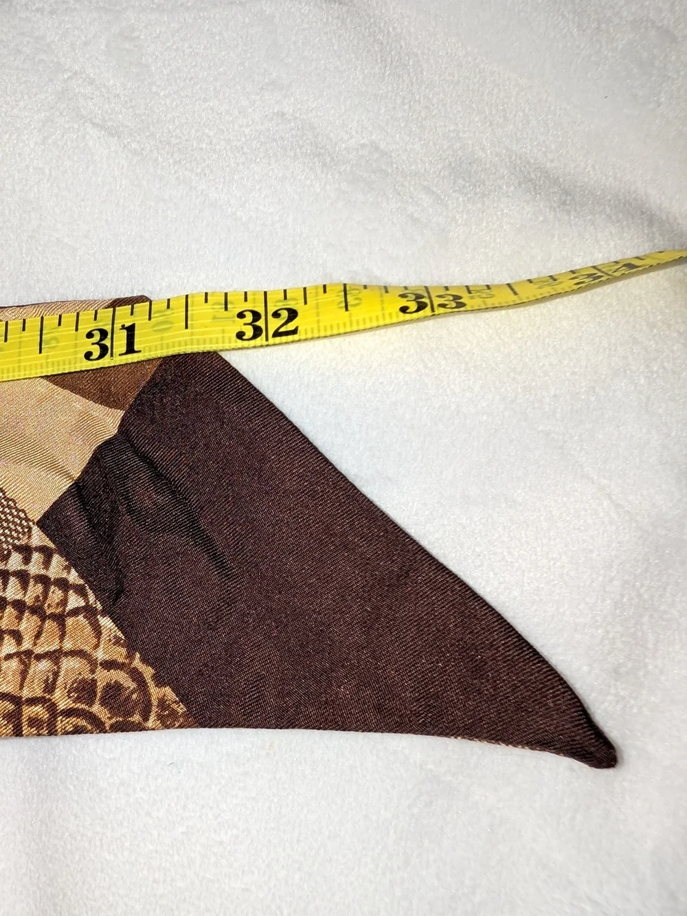 Coach Brown Patchwork Silk Tie Scarf Brown